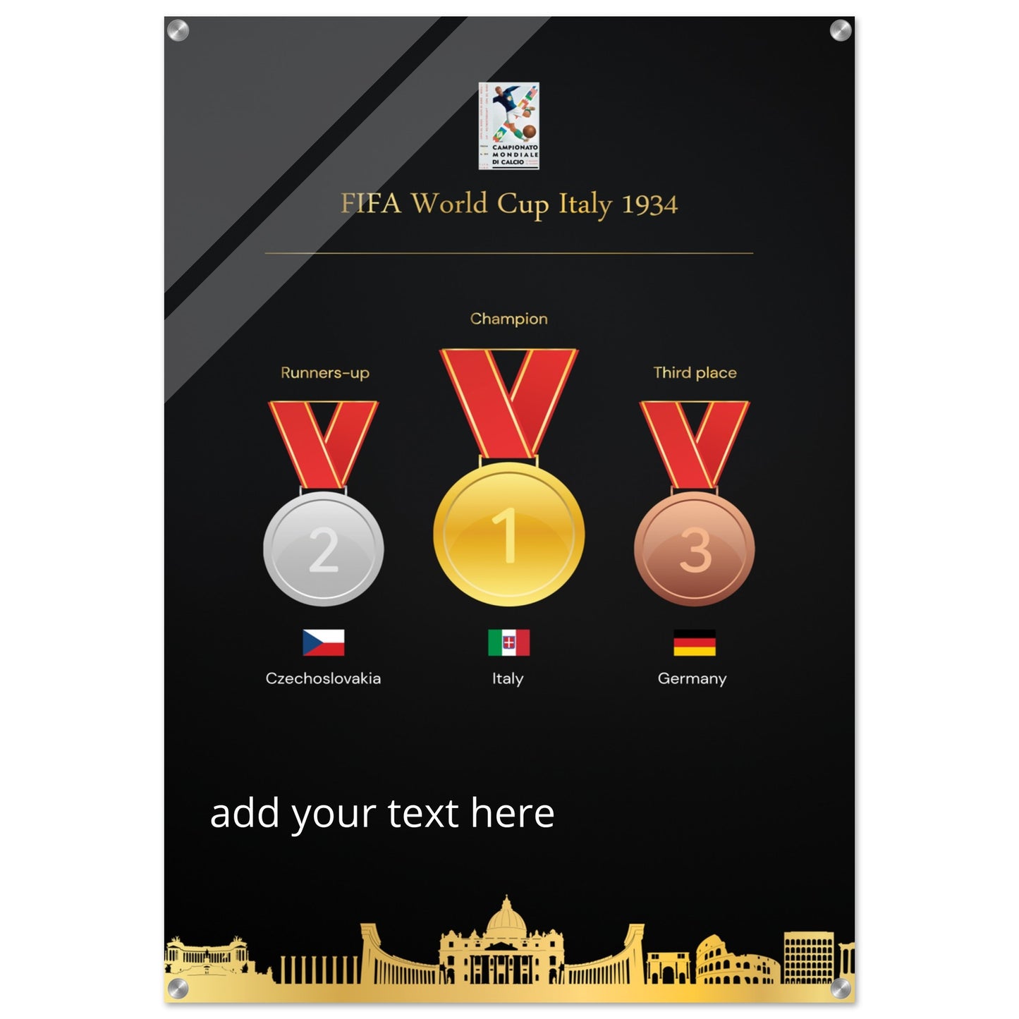 FiFa World Cup 1934 Italy ( 1930-2022) - Acrylic Print