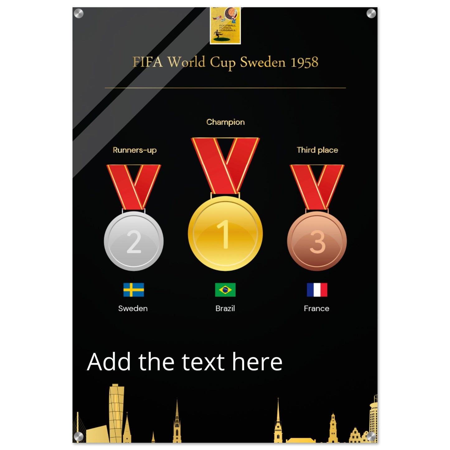 FiFa World Cup 1958 Sweden ( 1930-2022) - Acrylic Print