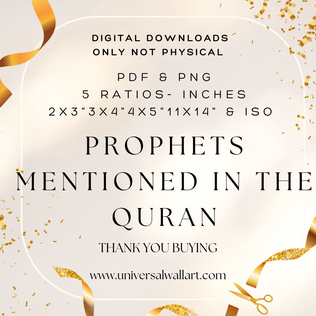 Prophets Mentioned in the Quran - Islamic Wall art- Acrylic Print