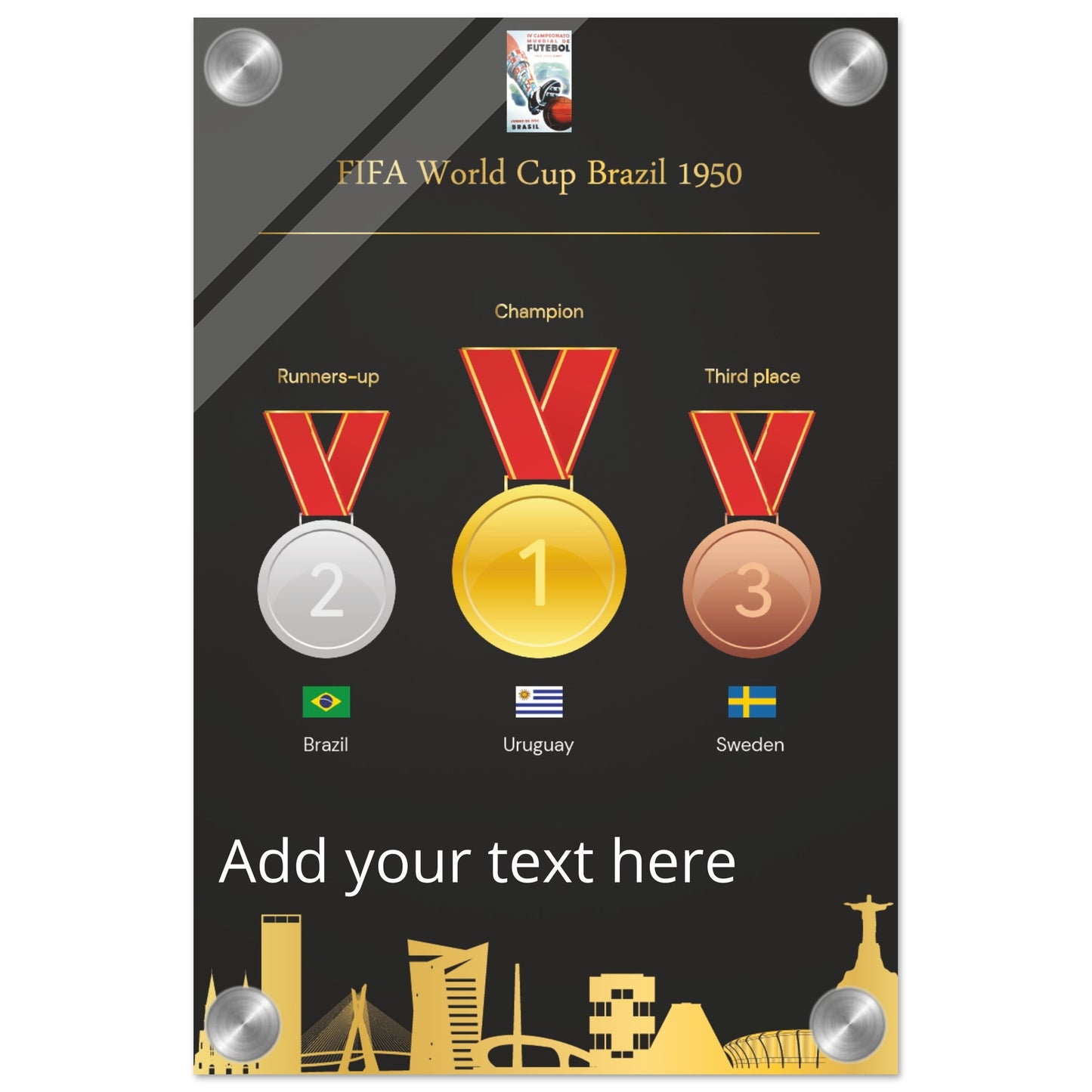 FiFa World Cup 1950 Brazil ( 1930-2022) - Acrylic Print