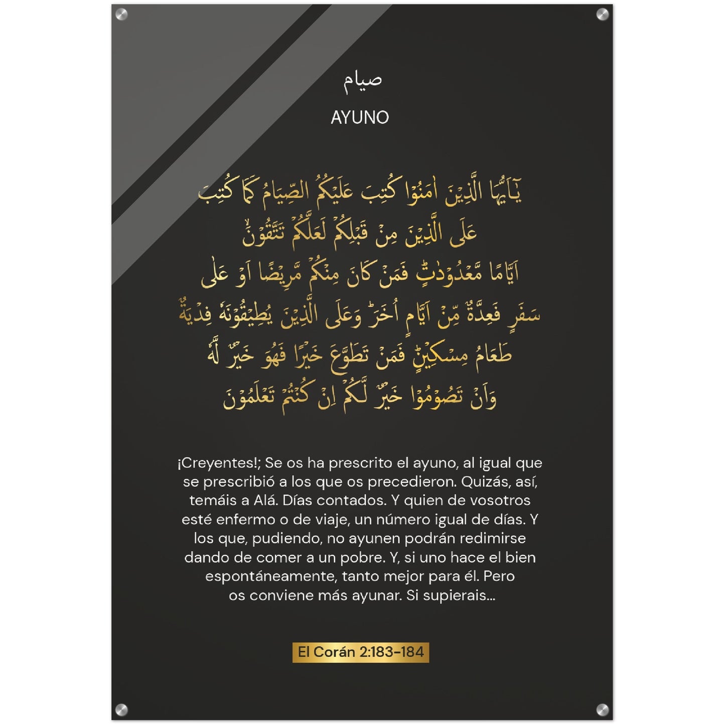 Ayuno ( Fasting ) in Spanish Acrylic Poster