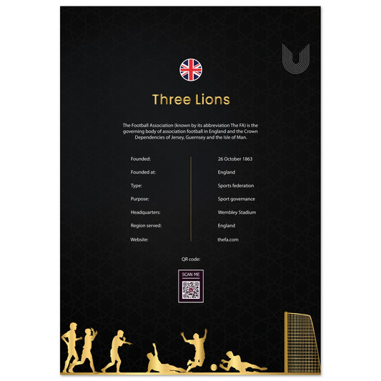 English League ( Three Lions )-Premium Matte Paper Poster