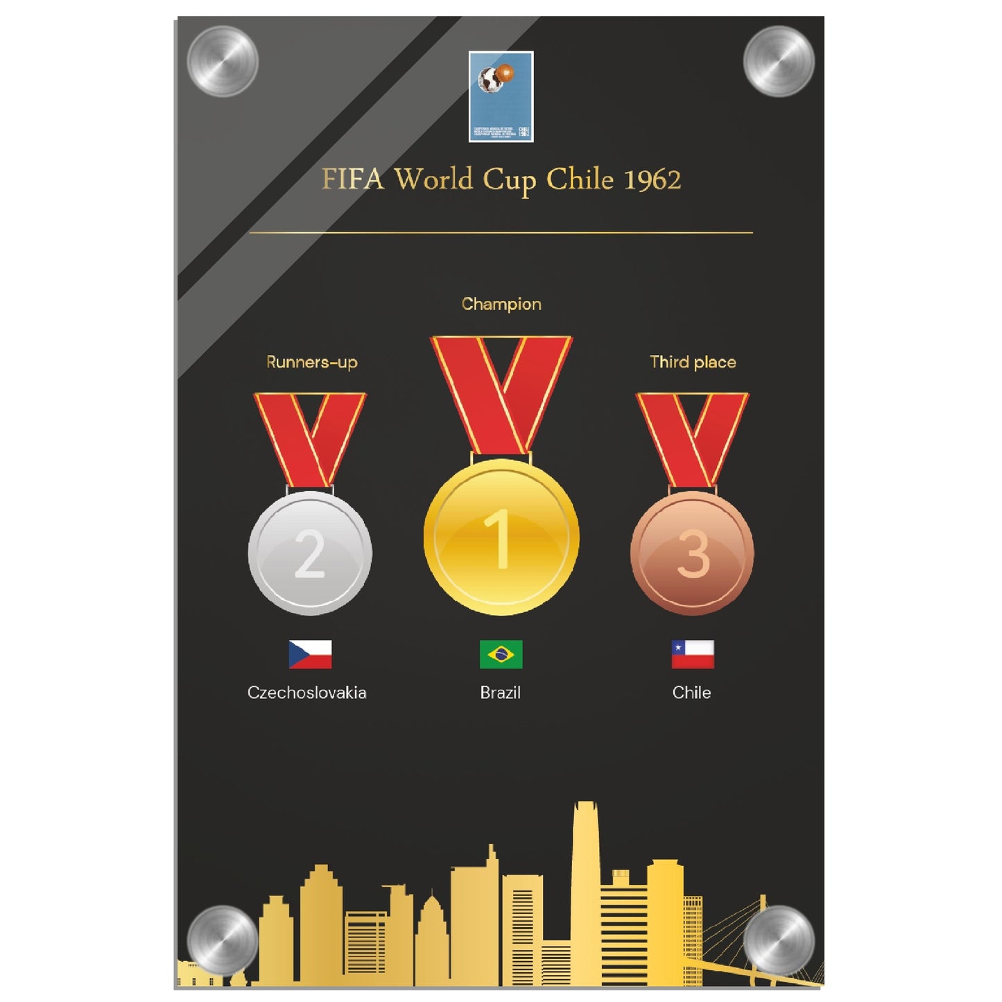 World Cup 1962 Chile  ( 1930-2022) - Acrylic Print