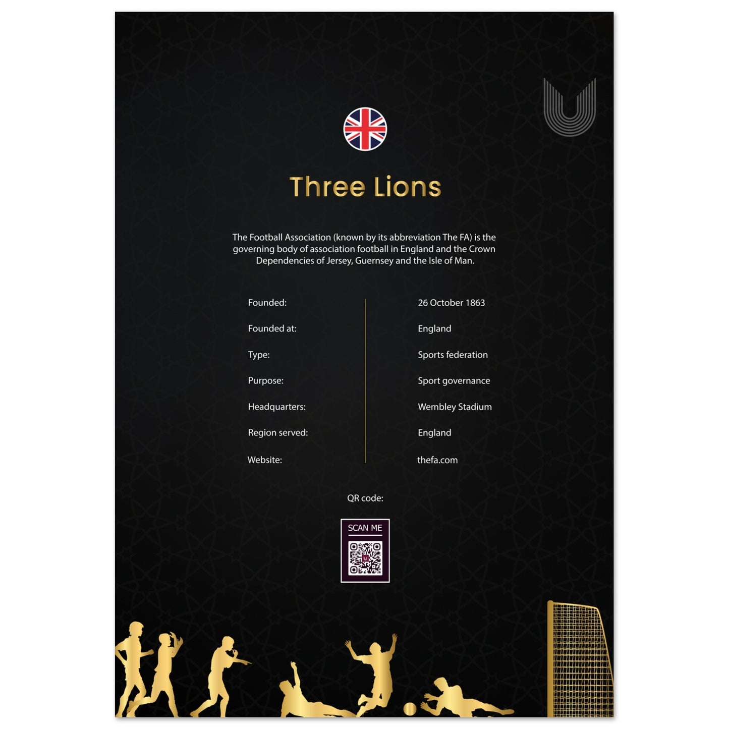 English League ( Three Lions )-Premium Matte Paper Poster