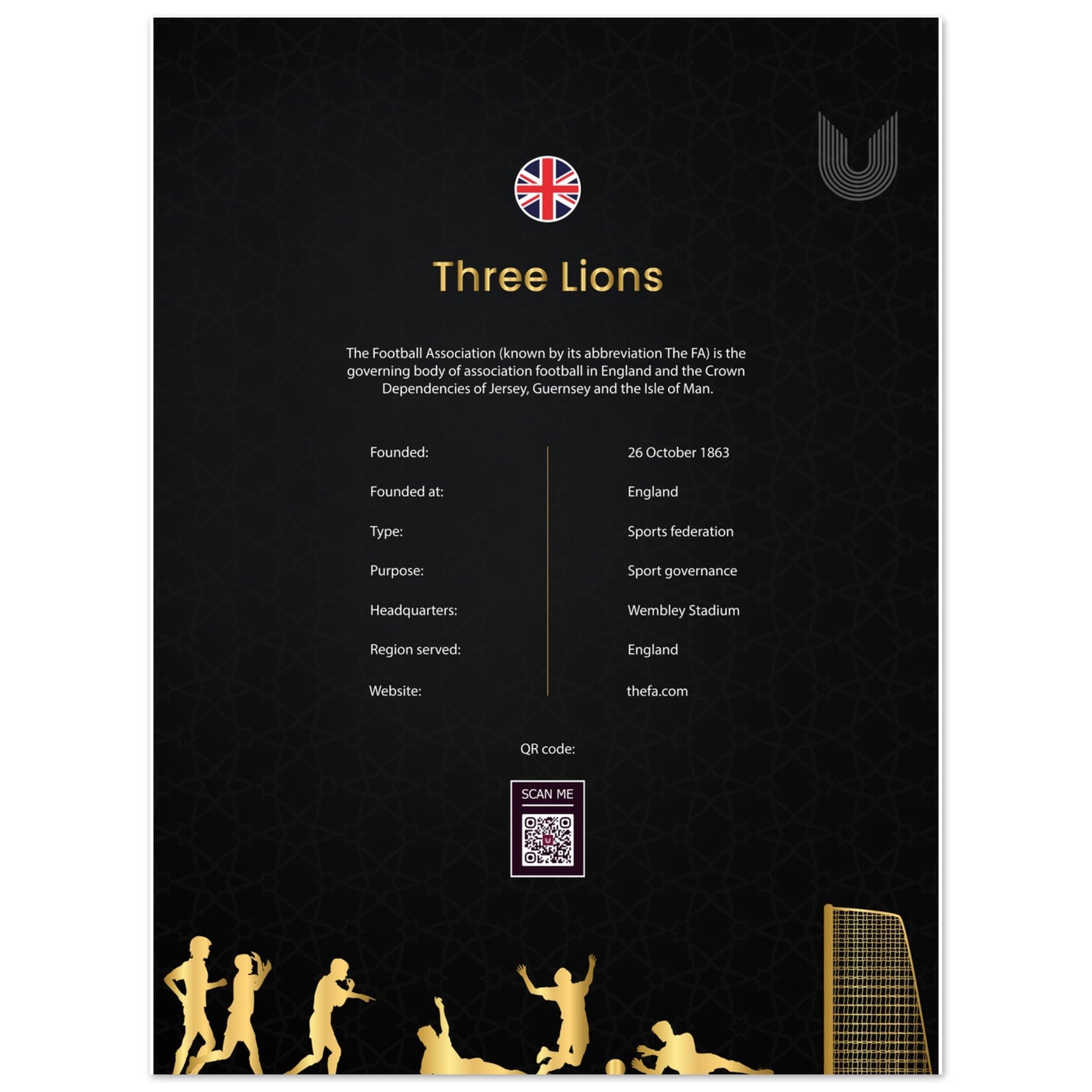 English League ( Three Lions )-Premium Matte Paper Poster